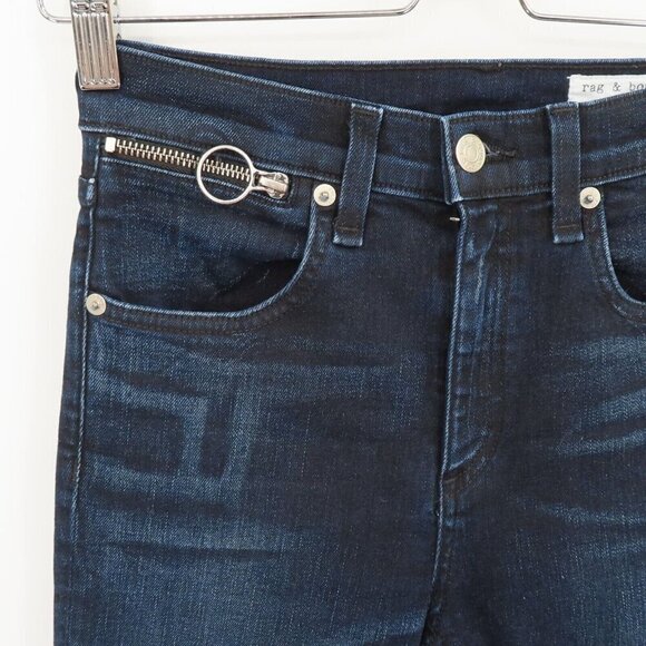 Rag & Bone Womens 26 O Ring Dive Capri High Rise Crop Black Brook Denim Jeans - Picture 3 of 12